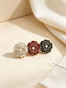 Pack 10 Pcs Irregular Dual‑Material Resin Metal Buttons Fashion Decorative Fasteners For Coats Windbreakers Outerwear Suits Versatile Flower Sweaters Hand‑Sewn Clothing Sewing Accessories - 10pcs - View 9