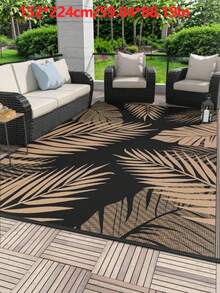 5ft X 8ft Waterproof Outdoor Rug, Reversible Plastic Straw Indoor Outdoor Patio Carpet For RV, Porch, Deck, Backyard, Camper, Balcony, Picnic, Grey And White - multicolor - View 10