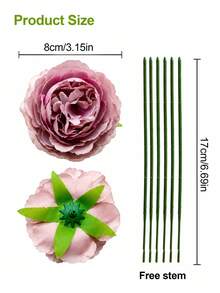 36朵仿真牡丹花附花莖,適用於婚禮派對裝飾、蛋糕裝飾、居家客廳桌面裝飾、人造植物、秋季裝飾、房間裝飾、桌面裝飾、花園裝飾等 - 彩色 - 查看 10