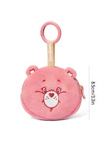 SHEIN X Care Bears 1個可愛卡通零錢包，立體造型，可收納硬幣、卡片、鑰匙等小物，可掛在包包上 - 蜜桃粉 - 查看 3