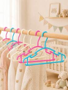 30/20/10-Piece Wet And Dry Non-Slip Plastic Hangers, Suitable For Newborn Children's Clothing, Children's Clothing Drying Racks, Children's Drying Rac - Multicolor - View 2