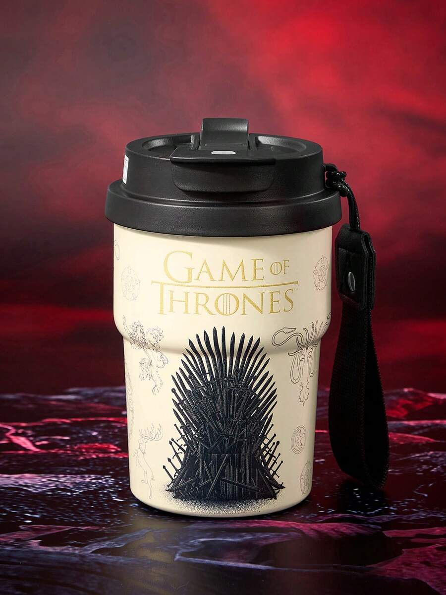 Game of Thrones X SHEIN 400ml 真空保溫不鏽鋼杯,附防漏杯蓋,適用熱飲與冷飲,適合大多數汽車杯架,送禮首選 - 彩色 - 查看 1