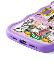 FRIENDS X SHEIN A Purple Print, Funny Print Pattern, Wave 2-In-1 Fashion Phone Case. - Multicolor - View 5