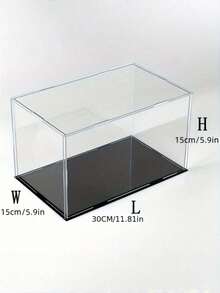 1PC Acrylic Display Case, Various Sizes, Plastic AssemblyDustproof Display Box With Matte Black Base, Suitable ForAction Figures, Collectibles, Statues, Models - Transparent - View 12
