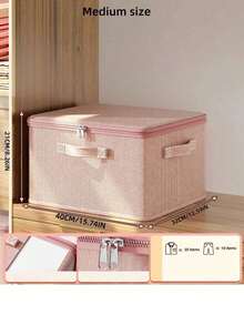 1pc Household Fabric Clothes Storage Box Foldable Clothes Storage Box Wardrobe Storage Box Large Capacity Storage Box - Multicolor - View 8
