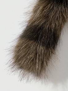 ROMWE Kawaii 1 Creative Versatile Personalized Multi-Color Simulation Beast Tail Raccoon Print Tiger Print Leopard Print Animal Tail DIY Keychain Bag Pendant - Multicolor-4 - View 9