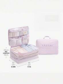 1Set Assorted Size Breathable Mesh Compression Packing Cubes Lightweight Air Vent Travel Laundry Bags Suitcase Organizer For Clothes Underwear Socks Gift For Travelers Summer Vacation Travel Essentials Must Haves - Multicolor - View 5
