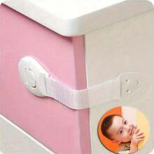 SHEIN 10 Webbing Children's Safety Lock ABS Baby Anti-Opening Drawer Lock, Non-Punching Paste Cabinet Refrigerator Protective Lock - Multicolor - View 2