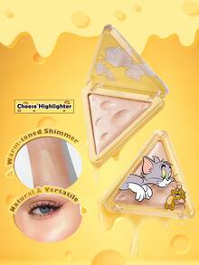 TOM & JERRY X SHEIN 1 buah Highlighter Keju, Kilau Halus, Tahan Lama dan Tidak Pudar, Highlighter Hasil Akhir Satin untuk Tampilan Makeup 3D - Emas telanjang muda - View 2