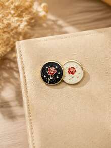 Pack 10 Pcs Premium Rose Flower Round Metal Buttons Vintage Decorative Fasteners For Cashmere Coats Windbreakers Sweaters Suits Blazers Outerwear Hand‑Sewn Clothing Sewing Accessories - 10pcs - View 6
