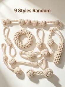 PETSIN Pet Hemp Rope Woven Pet Rope Knot Toy; Durable Chew Toy For Teething And Cleaning Teeth; Tug-Of-War Rope For Small And Medium-Sized Dogs And; Indoor And Outdoor Boredom-Relieving Chewing And Training Dog Toy. - Multicolor - View 22