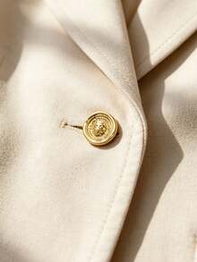 Pack 10 Pcs Vintage Irregular Round Lion Metal Buttons British Style Decorative Fasteners For Wool Coats Windbreakers Suits Sweaters Outerwear Hand‑Sewn Clothing Sewing Accessories - 10pcs - View 2
