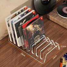 1 kệ trưng bày CD trong suốt chia ngăn để bàn, hộp lưu trữ và sắp xếp bộ sưu tập đĩa vinyl/album - Trong suốt - Xem 10