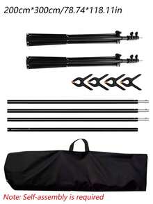 1 Set Adjustable Photography Backdrop Stand Kit, 2 Tripods With Crossbar & 4 Clips, Multiple Size Options, Heavy‑Duty Background Support For Photo Studio, Party, Banquet, Wedding, Holiday & Indoor‑Outdoor Event Decor Supplies - View 16