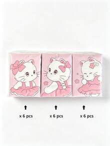 Saputangan dan Kertas Tisu dari Serat Kayu Alami, dengan Motif Kucing Fu / Kelinci Cantik. Cocok untuk Pembersihan Sehari-hari, Digunakan di Dapur, Kamar Mandi, Rumah dan Perlengkapan Rumah Tangga. - MultiWarna - View 10