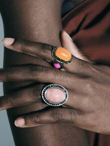 Noxbound A French Retro Fashion Elegant Temperament Geometric Ring Set Women's Daily Commuting Casual Versatile Ring - Geometric ring - View 1