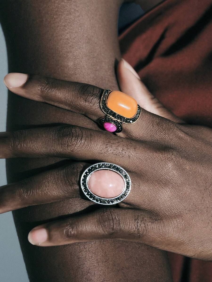 Noxbound A French Retro Fashion Elegant Temperament Geometric Ring Set Women's Daily Commuting Casual Versatile Ring - Geometric ring - View 1