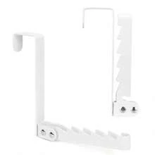 Hook Hanger Behind The Door, Foldable Storage Rack Behind The Door, Space-Saving Hanging Storage Hanger, Suitable For Bedroom And Bathroom Clothes, Coats, Towels (White/Black) - multicolor - View 9