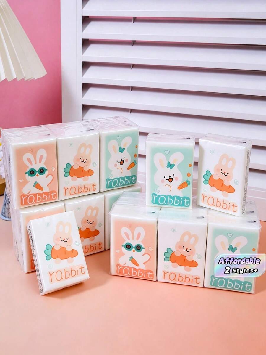 Saputangan dan Kertas Tisu dari Serat Kayu Alami, dengan Motif Kucing Fu / Kelinci Cantik. Cocok untuk Pembersihan Sehari-hari, Digunakan di Dapur, Kamar Mandi, Rumah dan Perlengkapan Rumah Tangga. - MultiWarna - View 1