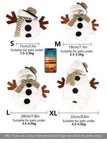 PETSIN 1PC Large Dog New Christmas Pet Supplies Clothing For Dogs, Cats - Funny Autumn/Winter Standing Snowman Transformation Costume - White - View 5