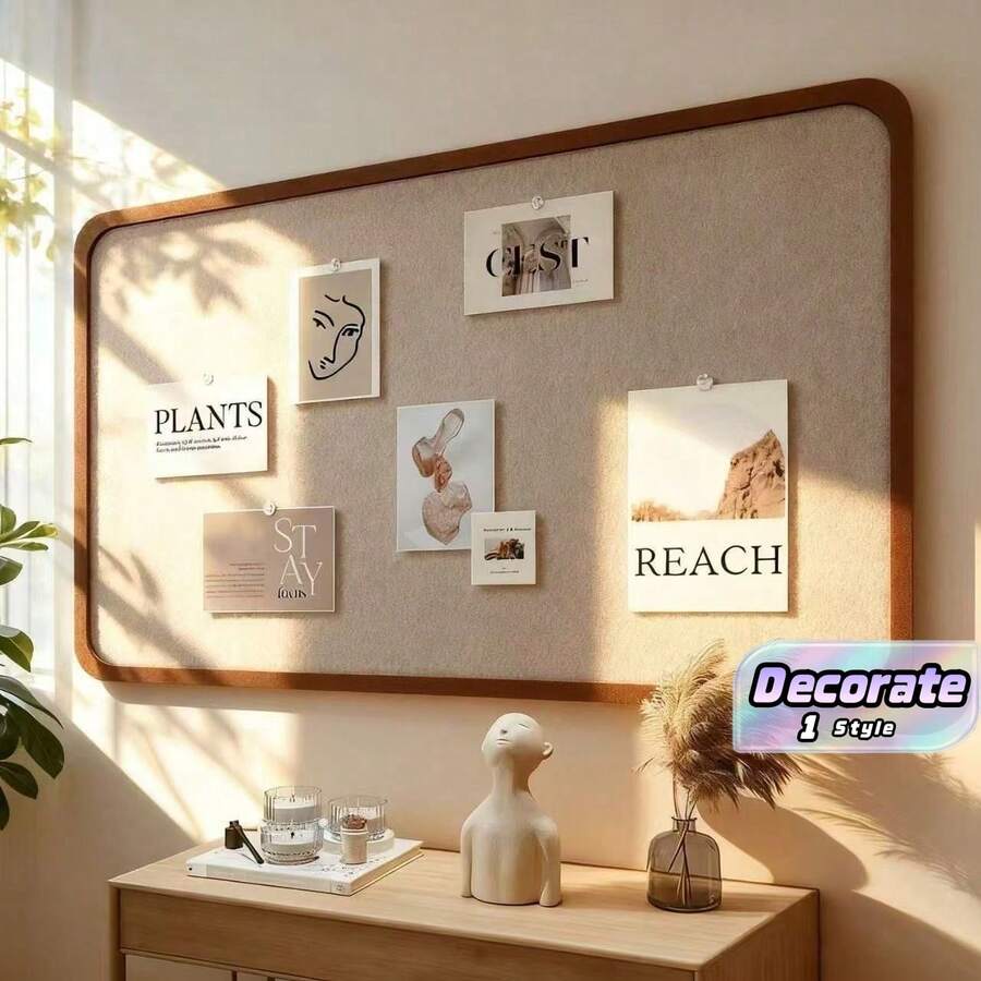 1pc 40*50cm Dark Camel Felt Pin Board, Vintage Felt Wall Decor Board, Photo Display Wall Home Decor Back To School Room Decor School Supplies