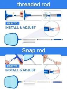 Swim Net & Pole - Soft Mesh Cleaning Brush - Leaf Net For Pools, Spas, And Hot Tubs - Large Pool Skimmer, Cleaning Tool & Accessories - Blue - Multicolor - View 6