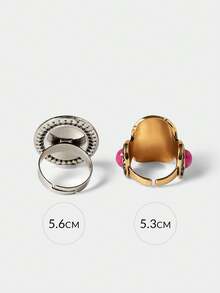 Noxbound A French Retro Fashion Elegant Temperament Geometric Ring Set Women's Daily Commuting Casual Versatile Ring - Geometric ring - View 10