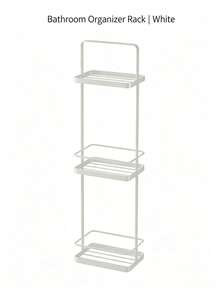 1pc 3‑Tier Freestanding Bathroom Storage Rack, Hollow Drain Metal Organizer Shelf For Shower Toilet Countertop - Multicolor - View 8
