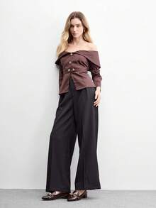 CUCCOO BIZCHIC Ladies Buckle Is Suitable For Daily Wear And Casual Commuting Square Toe High-Heeled Shoes. - Coffee - View 3
