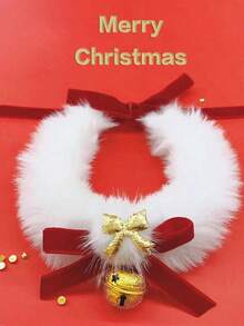 PETSIN 1PC Pet Collar, Handmade Red Bowknot Neck Decoration With Bell, Festive Christmas New Year Wedding Neck Collar For Cats & Dogs - Multicolor - View 4