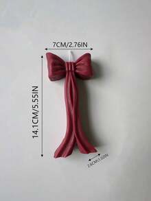 Retro Wine Red Bow Ribbon Scented Candle-3D Stereo Ribbon Modeling/Advanced Home Decorative Ornaments/Smokeless Fragrance Gift, Bedroom/Bathroom Atmosphere/Photography Props - Bow Candle - View 4