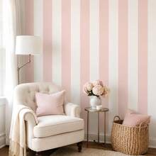 1 Roll Watercolor Stripe Peel & Stick Wallpaper, Removable PVC Wall Decor For Kids Bedroom, Nursery & Playroom, 3 Patterns, 3 Sizes - Multicolor - View 12