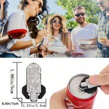 Sparkling Rhinestone Plastic Soda Can Opener With Dust-Proof Sealing Function, Portable Multi-Function Bottle Cap Opener Tool, Keychain Pendant Design, Suitable For Daily Use, Family Gatherings, Picnics, Outdoor Activities And Office Use, - Multicolor - View 6
