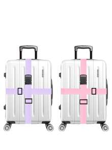 Found Favorite 1PC/2PCS Simple And Fashionable Multi-Functional Adjustable Suitcase Colorful Security Straps Zigzag Vibrant Luggage Straps Non-Locking Luggage Straps - Multicolor - View 3