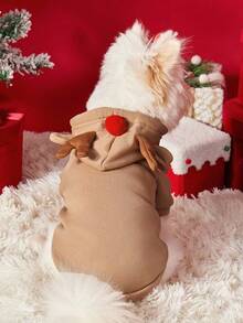 PETSIN 1PC Christmas Dog Costume Transformed Into Dog And Cat Clothes For Small To Medium-Sized Dogs. Fall And Winter Pet Supplies For Pets. Teddy Bear And Mastiff Cat Clothing. - Apricot - View 11