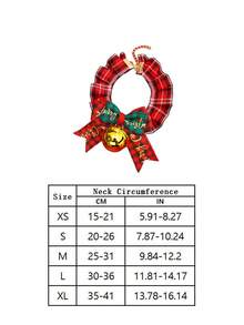 PETSIN 1PC Christmas Cartoon Pet Collar, Red Lace Bowknot Bib Necklace With Bell, Festive Decor Accessory For Cats & Dogs - Multicolor - View 6
