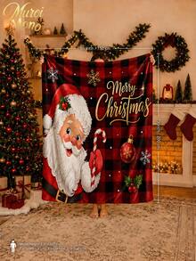 Muroi Mono 1pc Christmas Pattern Blanket, Made Of Flannel Material, Is Soft And Comfortable. It Is Suitable For Beds, Living Rooms And Sofas. It Is Suitable For All Seasons And Is An Excellent Choice For Daily Decorations, Home Decorations And Christmas Gifts. - Christmas - View 8