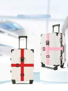 Found Favorite 1PC/2PCS Simple And Fashionable Multi-Functional Adjustable Suitcase Colorful Security Straps Zigzag Vibrant Luggage Straps Non-Locking Luggage Straps - Multicolor - View 4