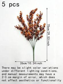 5/10件裝人造吊掛裝飾植物 橘綠葉秋季花環裝飾，適用於感恩節、萬聖節、婚禮及其他季節性室內/室外裝飾、攝影背景，附人造秋季花朵 - 秋季尤加利壁掛 - 查看 10