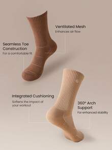 GLOWMODE Make A Move Grip Scrunch Crew Socks - Coffee Brown - View 4