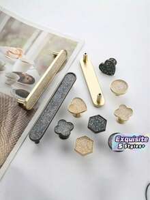 ​ Luxury Zinc Alloy Embedded Glitter Knobs Single Hole Crystal Drawer Pulls For Kitchen Cupboard Wardrobe Furniture - A - View 1