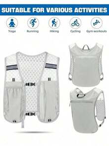 1 Piece Moisture-Wicking Running Jacket For Both Genders. Long Distance Hiking Backpack, Running Jacket, Multiple Pockets, Storage Jacket, Breathable, Adjustable For Running, Long Hiking, Biking, Racing, Trails, Marathons, Lightweight - Multicolor - View 7