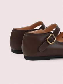 CUCCOO DOLLMOD Women's All-Season Brown Soft Leather Round Toe Mary Jane Shoes With Single Strap Buckle, Vintage Style, Versatile For Daily Wear, Outings And Commuting - Coffee Brown - View 6