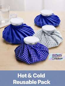 1pc Reusable Fabric Ice Packs, Refillable With Water, Suitable For Summer Cooling And Daily Use, Leak-Proof Fabric, Wide Mouth Design For Easy Filling, Multi-Purpose - Multicolor - View 1