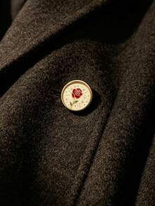 Pack 10 Pcs Premium Rose Flower Round Metal Buttons Vintage Decorative Fasteners For Cashmere Coats Windbreakers Sweaters Suits Blazers Outerwear Hand‑Sewn Clothing Sewing Accessories - 10pcs - View 2