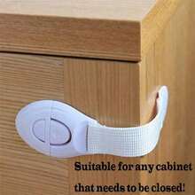 SHEIN 10 Webbing Children's Safety Lock ABS Baby Anti-Opening Drawer Lock, Non-Punching Paste Cabinet Refrigerator Protective Lock - Multicolor - View 7