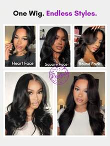 ALL READY WIG 13x4 HD Real Scalp Frontal Wig Pull And Go Drawstring Loose Wave With Face Framing Curtain Bangs Layered Bangs Drawstring Pre Cut Pre Bleached Pre Plucked 100% Human Hair Dye-Friendly Lace Front Wig Beginner Friendly Heat-Friendly - SNatural - View 4