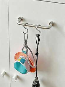 Haus Hana Creative Stainless Steel Magnetic Refrigerator Rod, No‑Drill Fridge Magnet Hanger, Simple Organizer For Kitchen Rags & Hand Towels - Multicolor - View 4