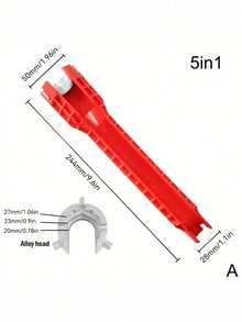 1pc Heavy Duty 5-In-1 Radiator Hose Clamp Wrench - Heavy Duty Plastic Construction, One-Piece Design With Pentagonal Socket And Pentagonal Socket Head - default - View 9