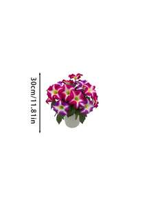 1-2件 14頭仿真花 UV抗紫外線逼真花卉與綠植，室內外居家房間花園門廊裝飾，適合婚禮訂婚花藝布置裝飾用品 - 彩色 - 查看 5